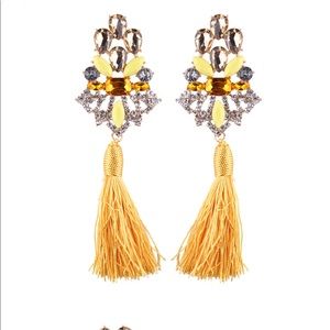 Yellow Stunning Royalty Long Tassel Earrings